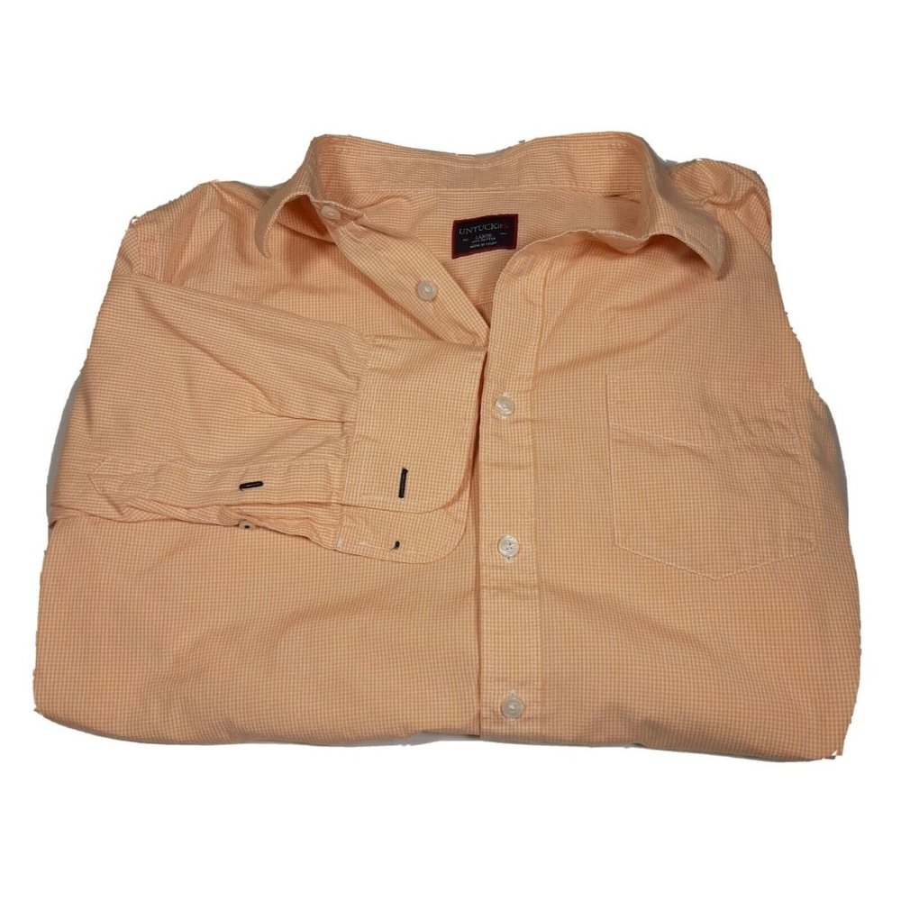 Untuckit Button Front Shirt Long Sleeve Gingham L